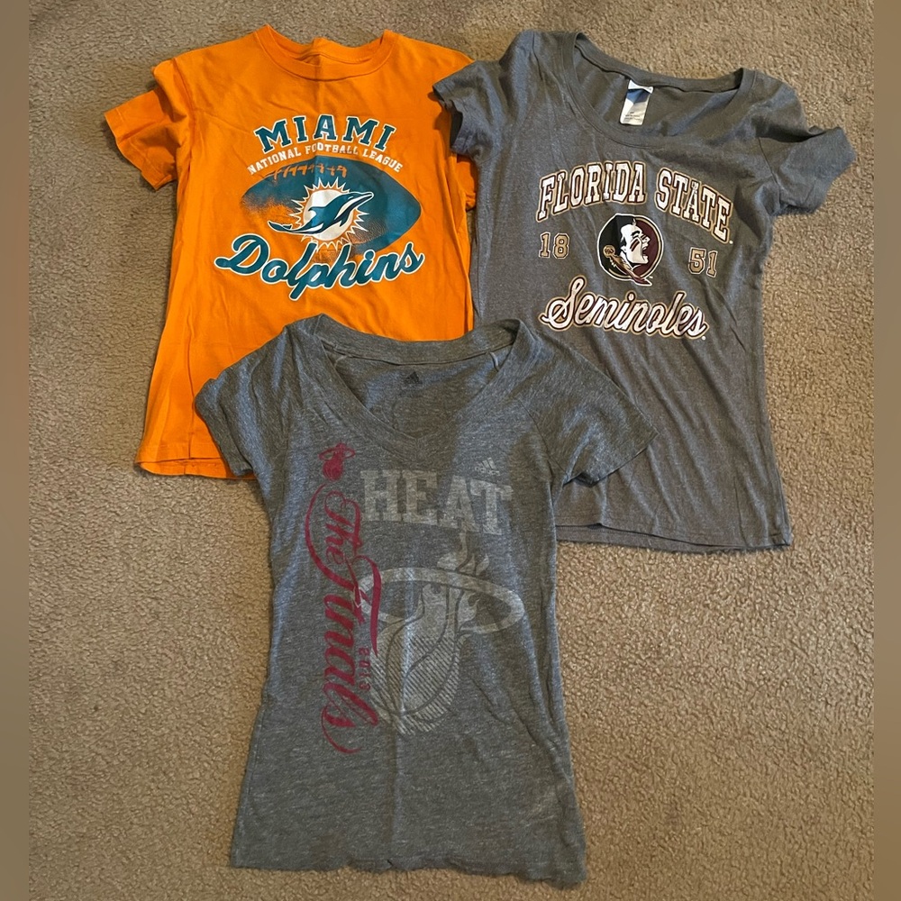 *BUNDLE* Florida sports Tee shirts Seminole’s Miami dolphins Miami Heat small